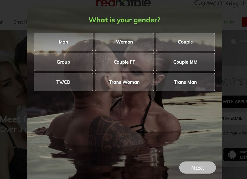 Redhotpie create account