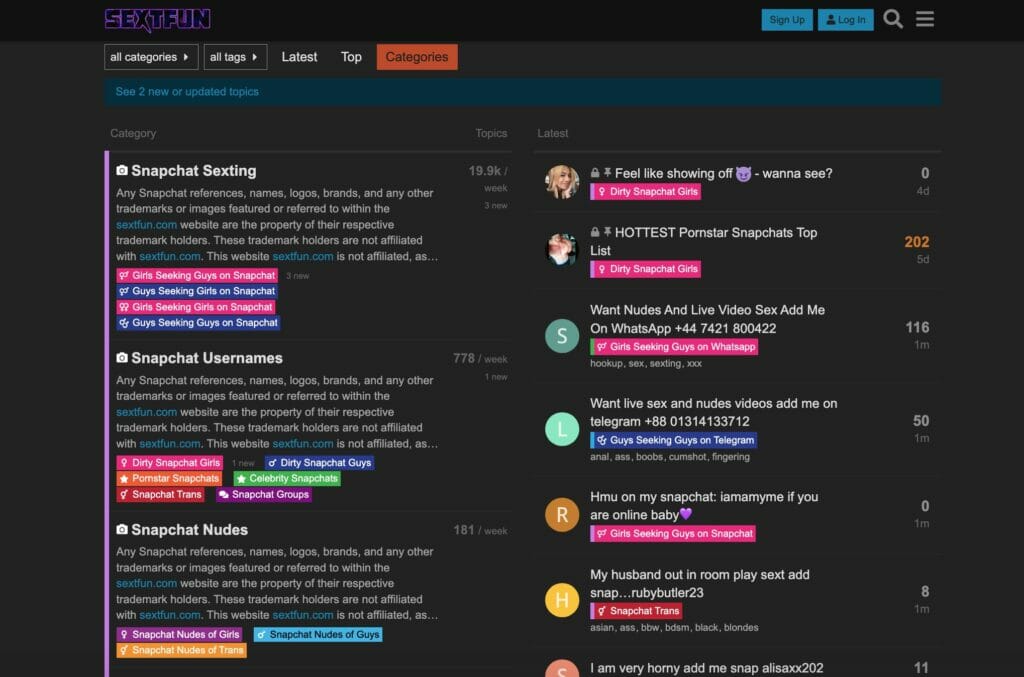 SextFun categories