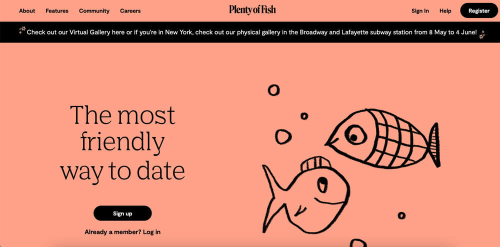 Plenty of Fish main page